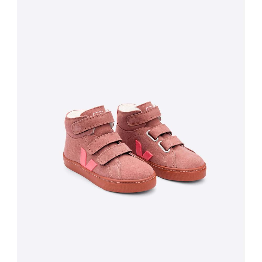 Veja ESPLAR MID FURED SUEDE Kids' High Tops Red | NZ 699HAP